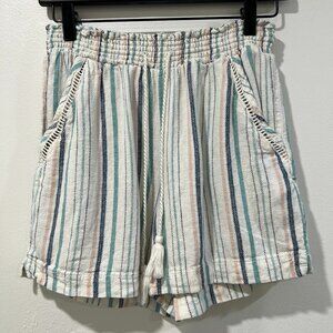 Briggs Linen Blend Striped Shorts Size S